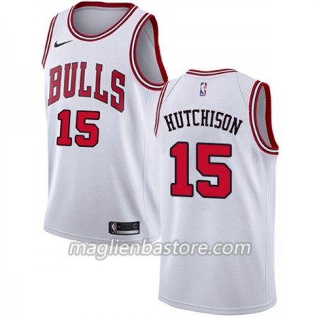 Maglia NBA Chicago Bulls Chandler Hutchison 15 Nike Bianco Swingman - Uomo